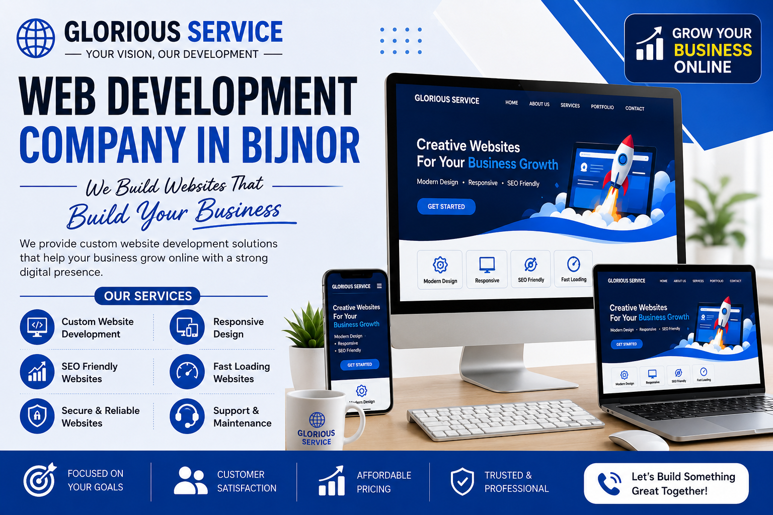 Web Development Company in Bijnor –  Glorious Service 🌐🚀